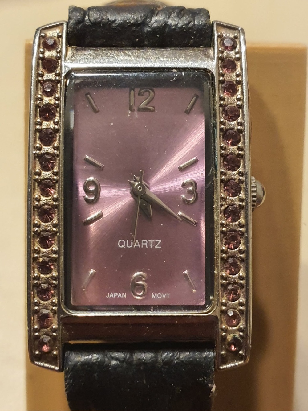 🦋10/$20🦋 Silver/Pink Rhinestone Leather Women's Watch